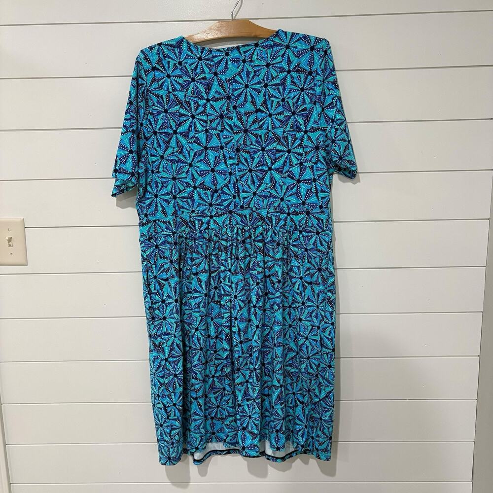 Lands End | Dress Short Sleeve Blue Stretch Pockets Summer- Size 1x 16w 18w